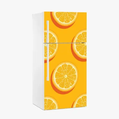 Pegatina para frigorífico patrón cítrico de rodajas de naranja – Pixers®