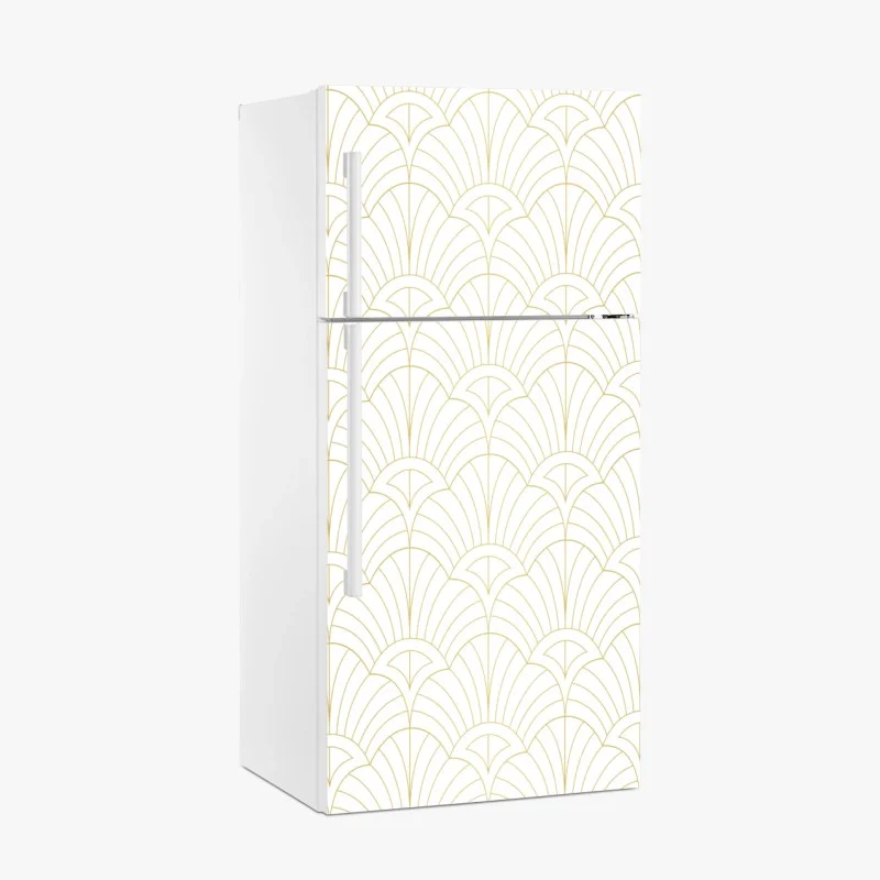 Pegatina para frigorífico elegante patrón geométrico art deco dorado