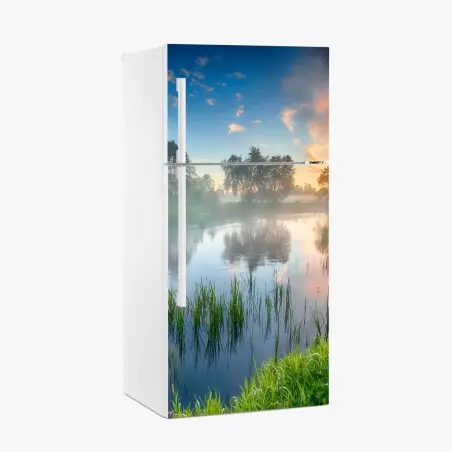 Pegatina para frigorífico amanecer de verano en la ribera – Pixers®