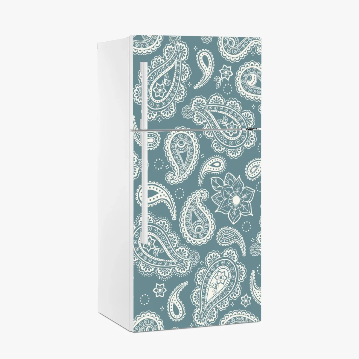 Pegatina para frigorífico patrón paisley bohemio en turquesa y blanco – Pixers® Pegatina para frigorífico patrón paisley bohemio en turquesa y blanco – Pixers®