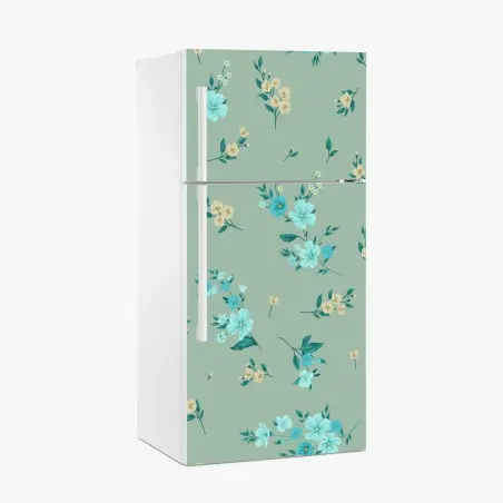 Pegatina para frigorífico estampado floral delicado en tonos menta y turquesa – Pixers®