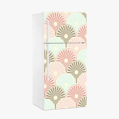 Pegatina para frigorífico diseño floral retro en tonos pastel – Pixers®