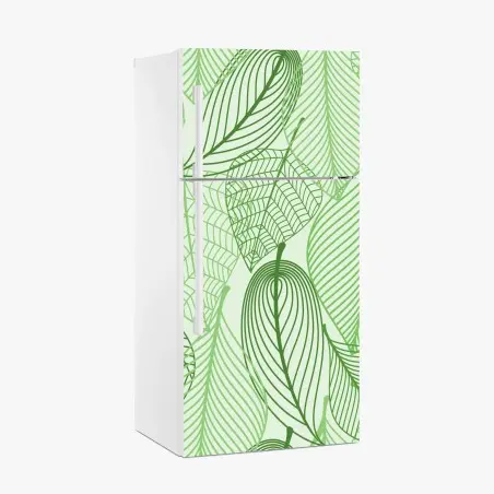 Pegatina para frigorífico patrón botánico de hojas verdes estilizadas – Pixers®