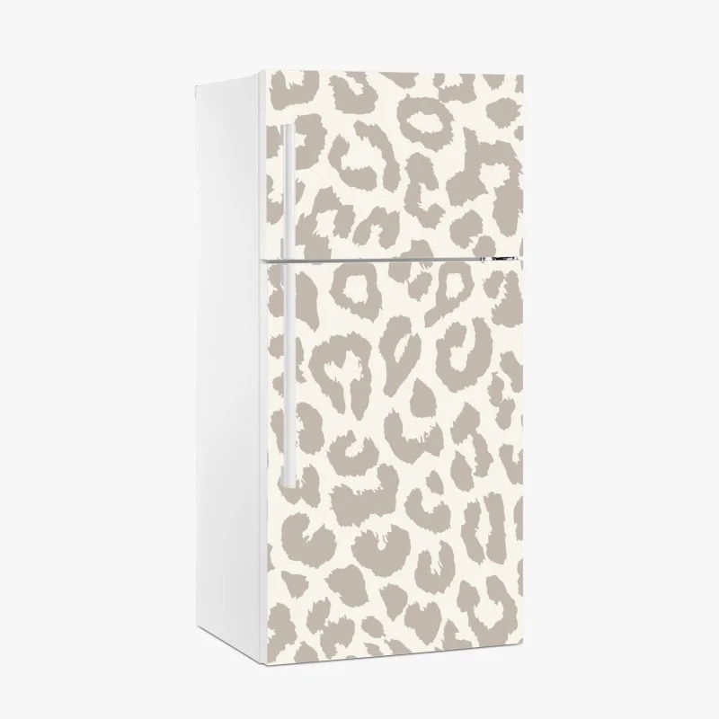 Pegatina para frigorífico estampado de leopardo beige y neutro