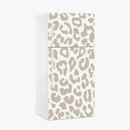 Pegatina para frigorífico estampado de leopardo beige y neutro – Pixers®