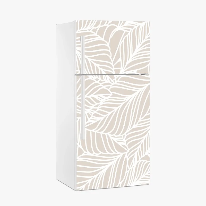 Pegatina para frigorífico diseño botánico minimalista en tonos beige
