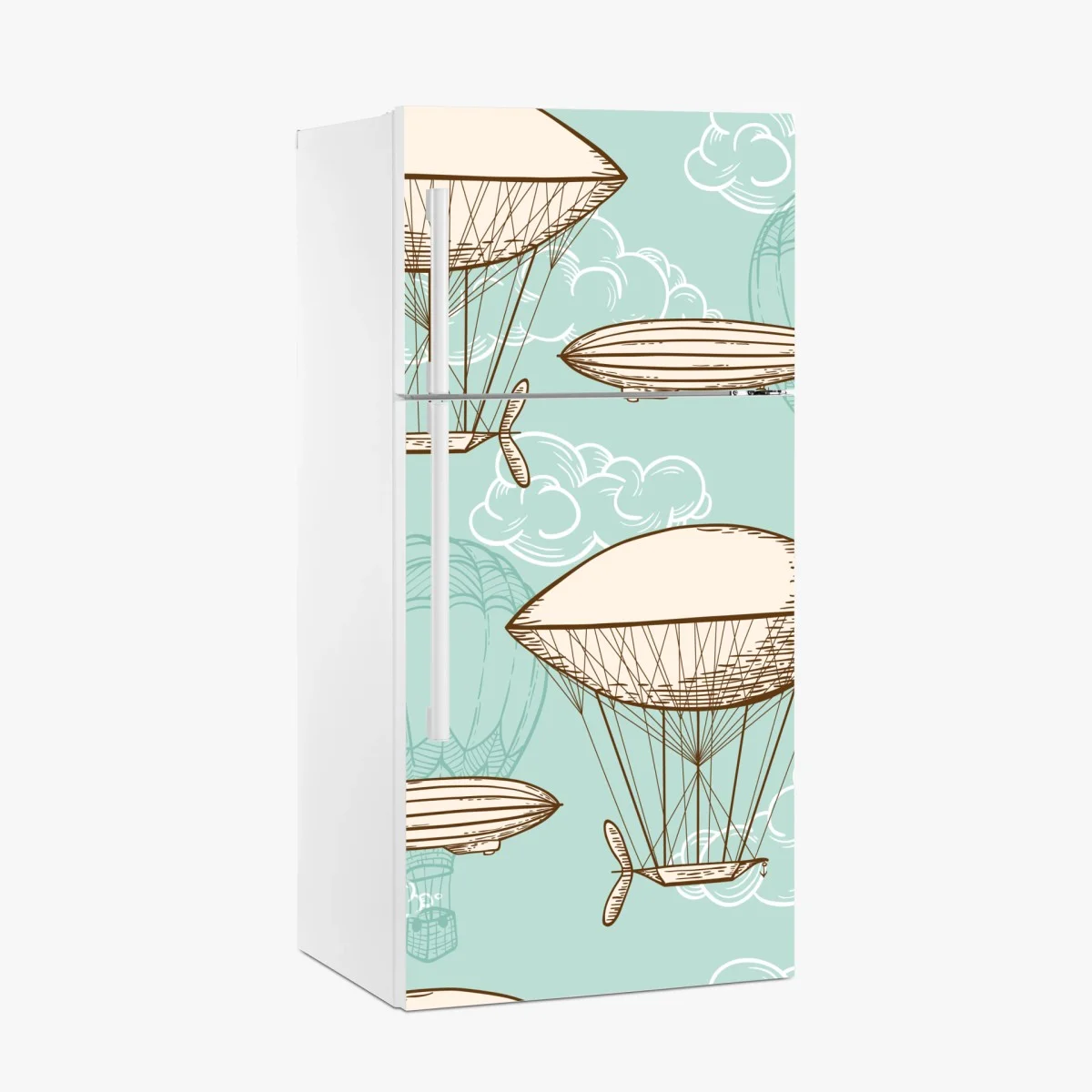 Pegatina para frigorífico diseño retro de globos aerostáticos y dirigibles sobre fondo turquesa – Pixers® Pegatina para frigorífico diseño retro de globos aerostáticos y dirigibles sobre fondo turquesa – Pixers®