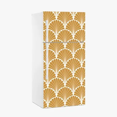 Pegatina para frigorífico patrón art déco de conchas doradas – Pixers®