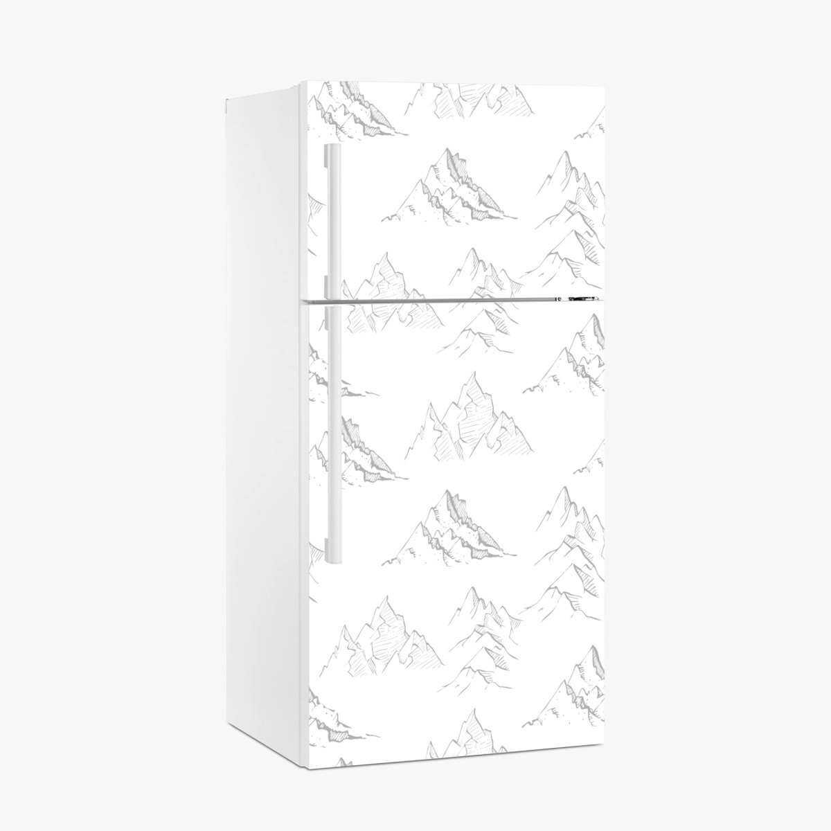 Pegatina para frigorífico patrón de montañas en boceto – Pixers®