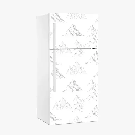 Pegatina para frigorífico patrón de montañas en boceto – Pixers®