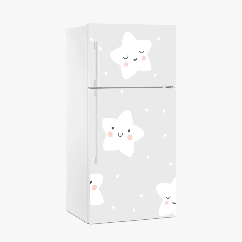 Pegatina para frigorífico estampado de estrellas sonrientes para cuarto infantil