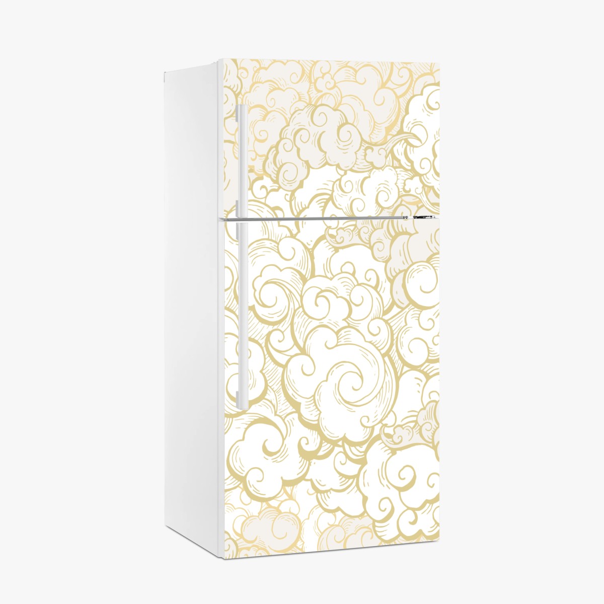 Pegatina para frigorífico patrón de nubes doradas estilo ornamental – Pixers®