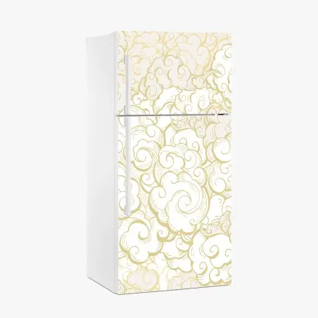 Pegatina para frigorífico patrón de nubes doradas estilo ornamental – Pixers®