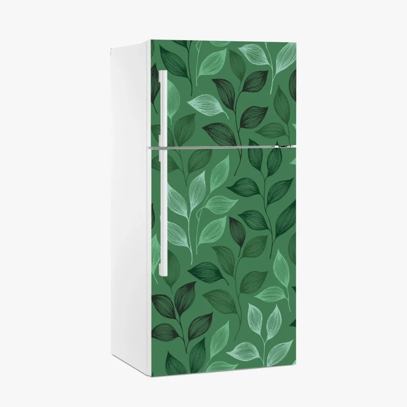 Pegatina para frigorífico diseño botánico de hojas verdes