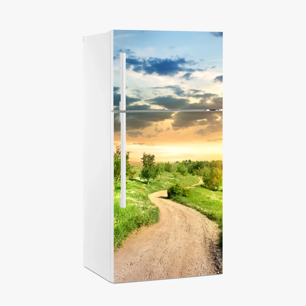 Pegatina para frigorífico camino al atardecer en campo primaveral – Pixers® Pegatina para frigorífico camino al atardecer en campo primaveral – Pixers®