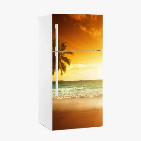 Pegatina para frigorífico atardecer en la playa del Caribe – Pixers®