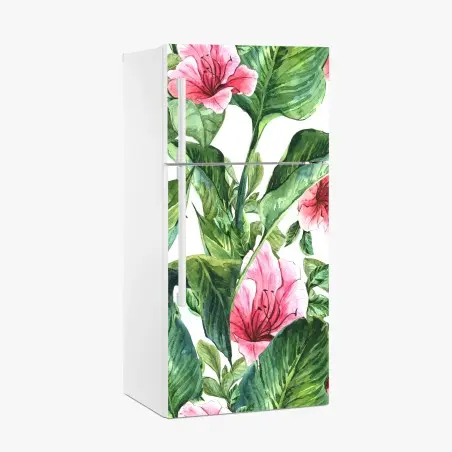 Pegatina para frigorífico estampado botánico de flores tropicales – Pixers®