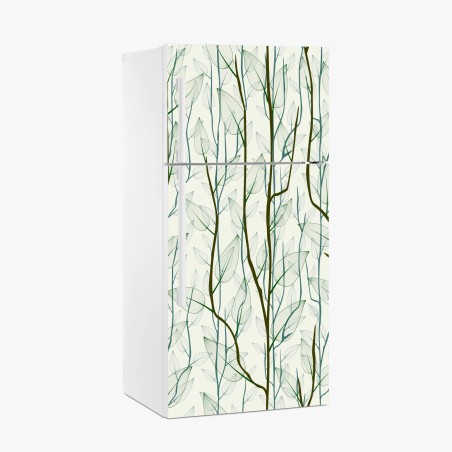 Pegatina para frigorífico bosque minimalista de ramas y hojas en tonos verdes – Pixers®