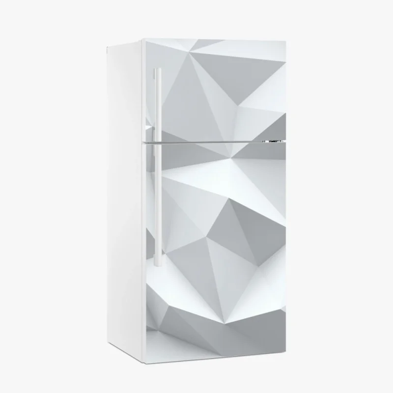 Pegatina para frigorífico arte geométrico en tonos blancos y grises