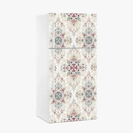 Pegatina para frigorífico motivo damasco ornamental en tonos pastel – Pixers®