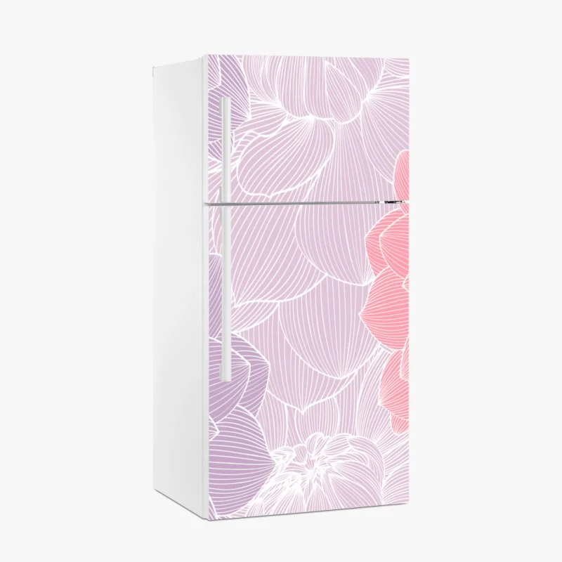 Pegatina para frigorífico flores lineales en tonos pastel