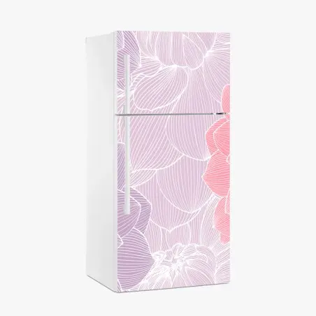 Pegatina para frigorífico flores lineales en tonos pastel – Pixers®