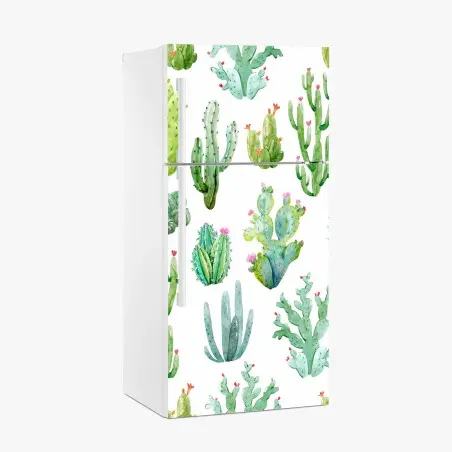 Pegatina para frigorífico patrón de cactus en acuarela – Pixers®