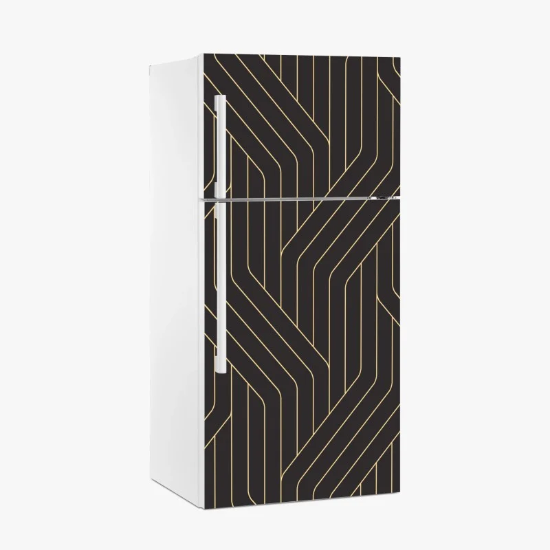 Pegatina para frigorífico diseño geométrico art déco en dorado