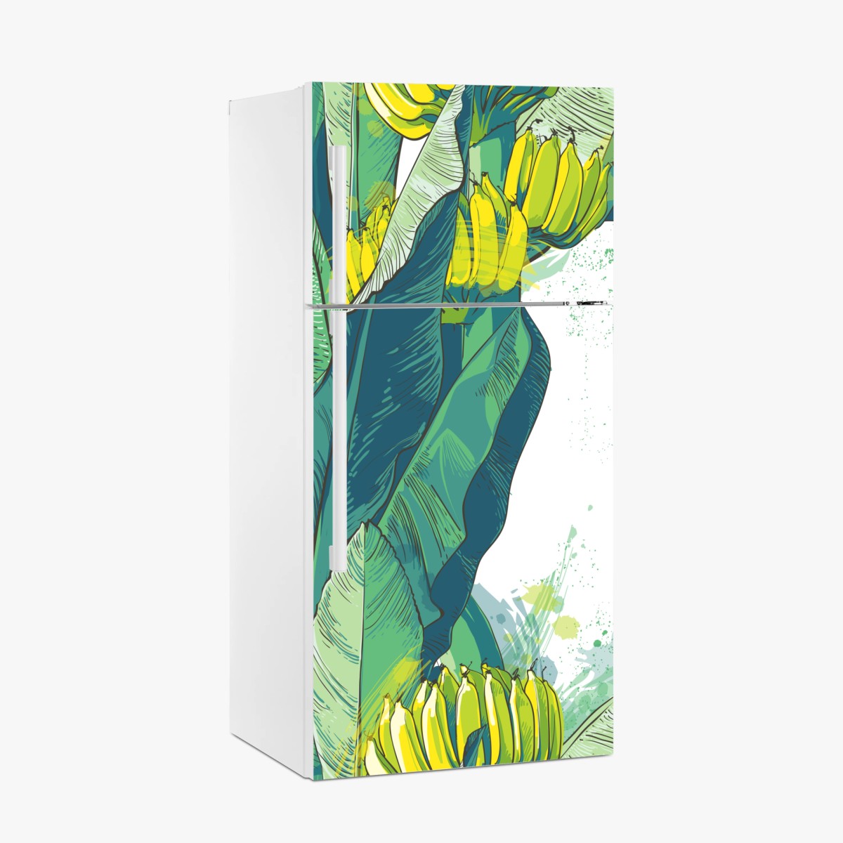 Pegatina para frigorífico motivo tropical de hojas y plátanos – Pixers®