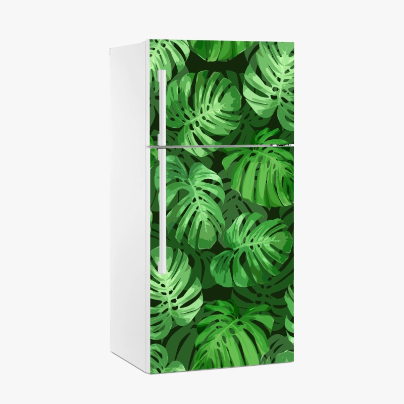 Pegatina para frigorífico patrón tropical de hojas de monstera