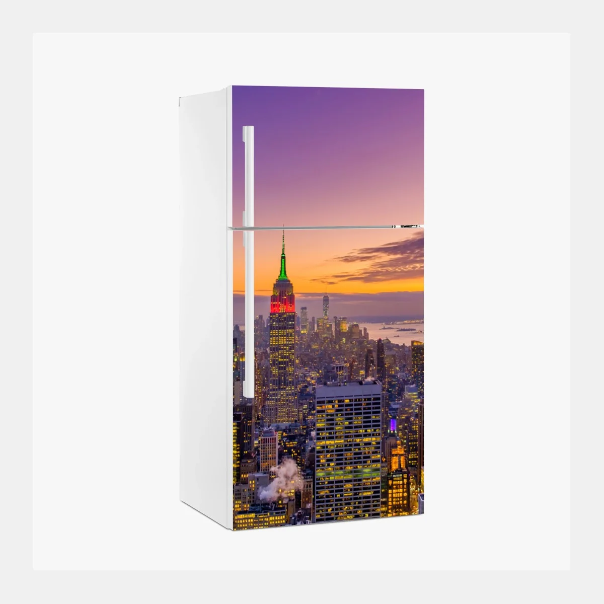 Pegatina para frigorífico skyline iluminado de Nueva York al atardecer – Pixers® Pegatina para frigorífico skyline iluminado de Nueva York al atardecer – Pixers®