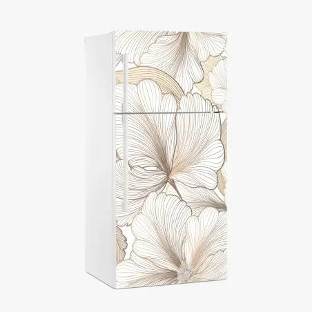 Pegatina para frigorífico flores de líneas finas en tonos beige – Pixers®