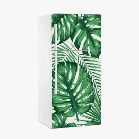 Pegatina para frigorífico patrón tropical de hojas verdes – Pixers®