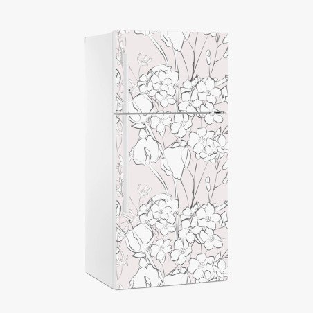 Pegatina para frigorífico diseño floral delicado en rosa pálido – Pixers®