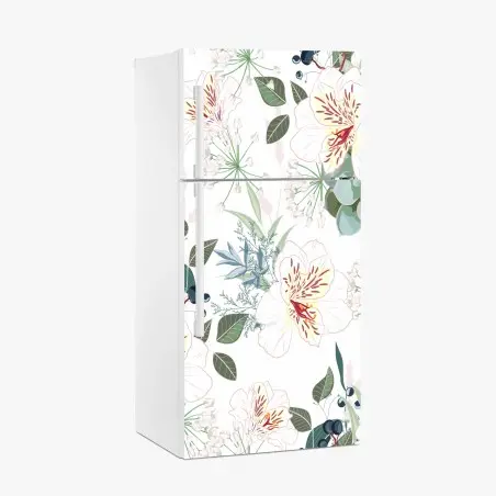 Pegatina para frigorífico diseño floral elegante en tonos pastel – Pixers®