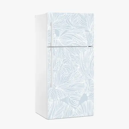 Pegatina para frigorífico patrón botánico en azul claro y blanco – Pixers®