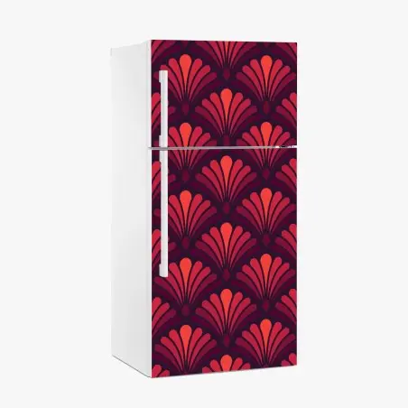 Pegatina para frigorífico motivo art déco en tonos rojos y burdeos – Pixers®