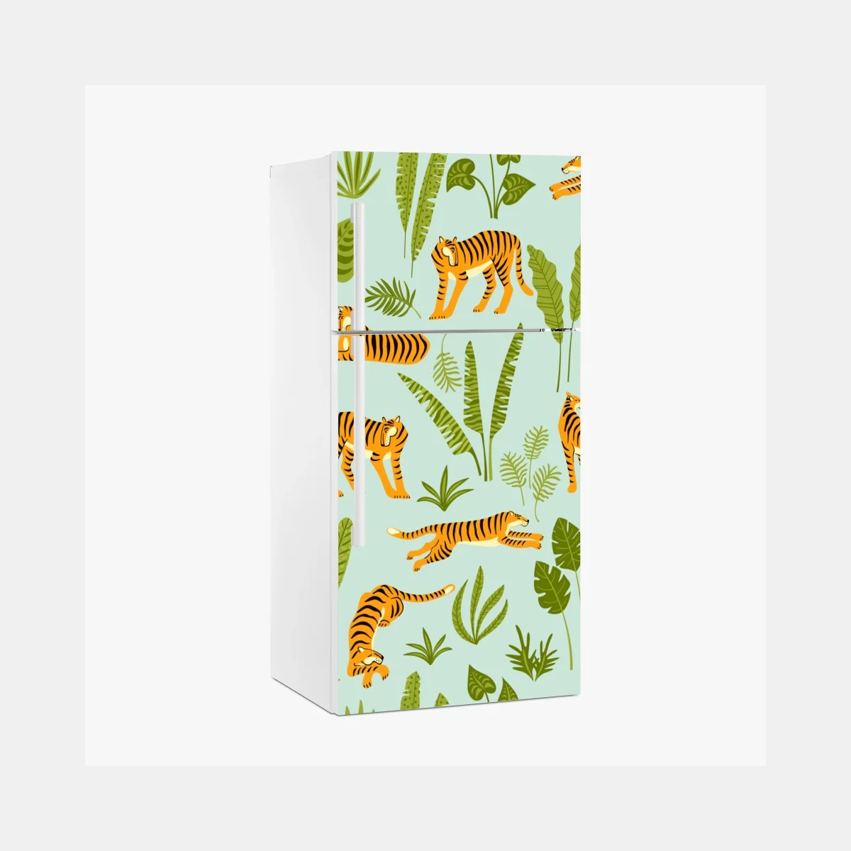 Pegatina para frigorífico patrón de tigres y hojas tropicales – Pixers® Pegatina para frigorífico patrón de tigres y hojas tropicales – Pixers®