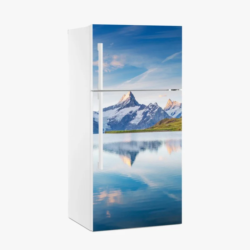 Pegatina para frigorífico amanecer sereno en Bachalpsee, Alpes Suizos