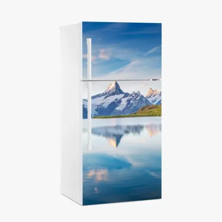 Pegatina para frigorífico amanecer sereno en Bachalpsee, Alpes Suizos – Pixers®