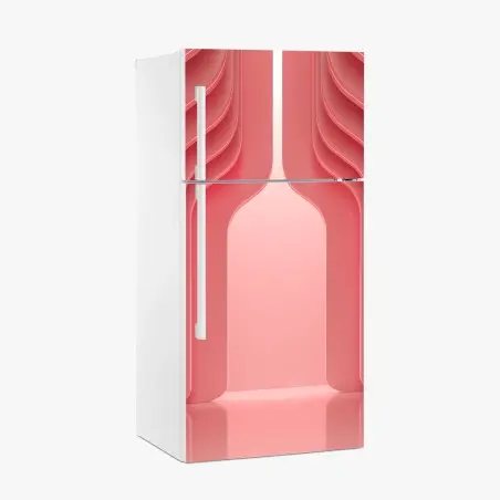 Pegatina para frigorífico espacio coral minimalista y futurista con arcos – Pixers®