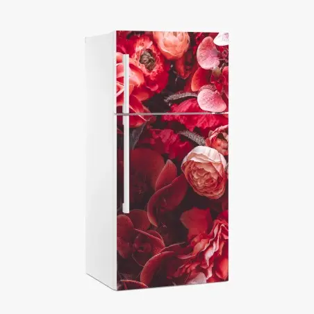 Pegatina para frigorífico composición floral en tonos rojos – Pixers®