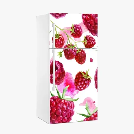 Pegatina para frigorífico estampado de frambuesas en acuarela – Pixers®