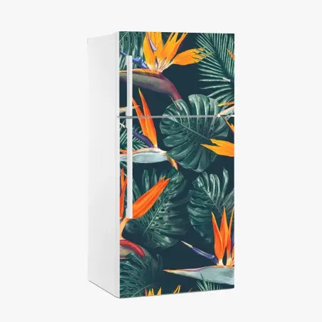Pegatina para frigorífico arte botánico tropical con aves del paraíso – Pixers®