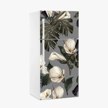 Pegatina para frigorífico estampado botánico de calas y hojas tropicales – Pixers®