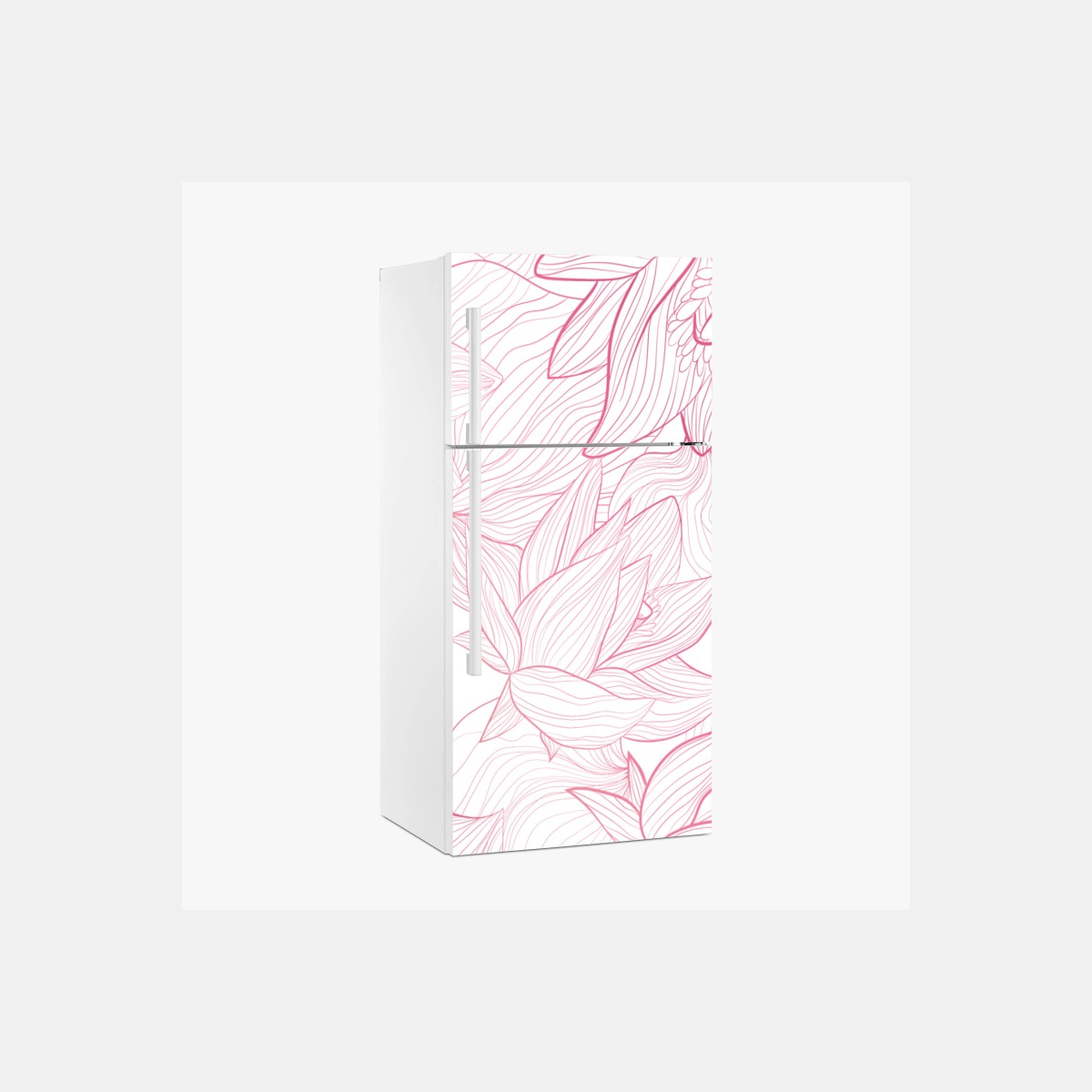 Pegatina para frigorífico patrón floral delicado en tonos rosa – Pixers®