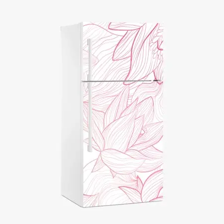 Pegatina para frigorífico patrón floral delicado en tonos rosa – Pixers®