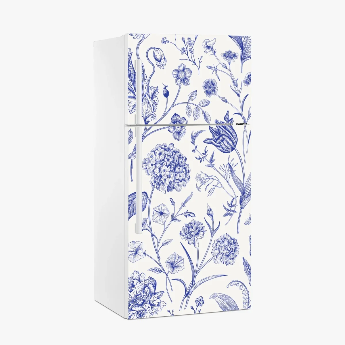 Pegatina para frigorífico estampado floral clásico en azul y marfil – Pixers® Pegatina para frigorífico estampado floral clásico en azul y marfil – Pixers®
