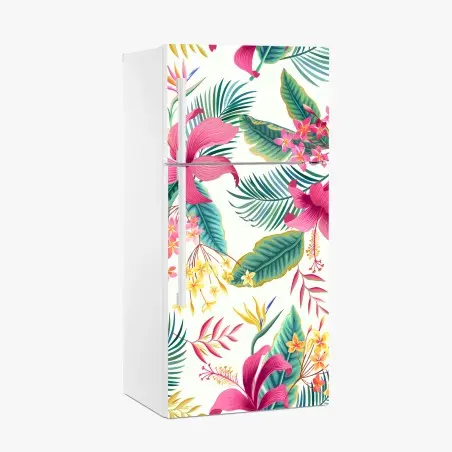 Pegatina para frigorífico jardín tropical en colores vibrantes – Pixers®