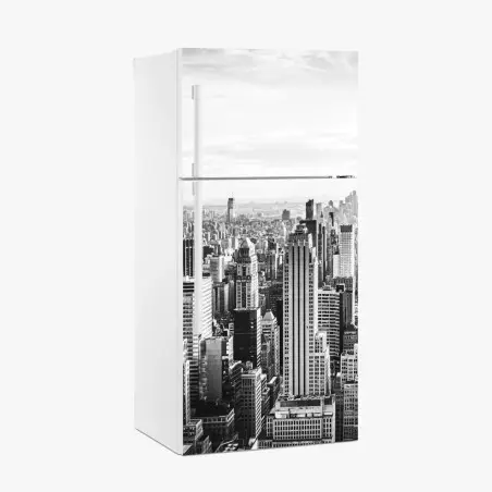 Pegatina para frigorífico horizonte clásico de Nueva York en blanco y negro – Pixers®